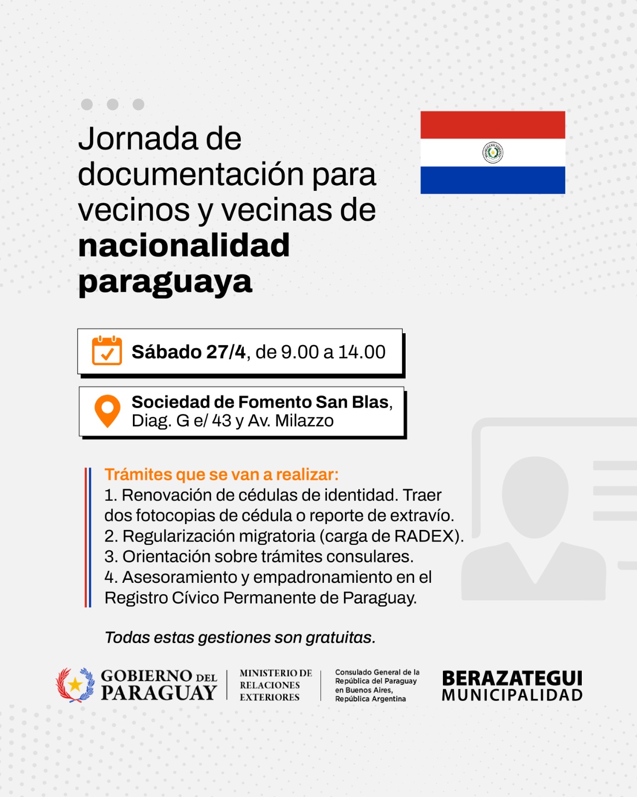 Jornada de documentación para vecinos de nacionalidad paraguaya