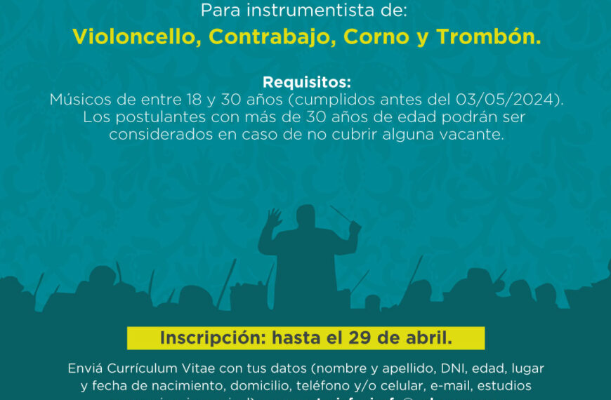 Varela: Nuevas audiciones en la Orquesta Sinfónica Municipal