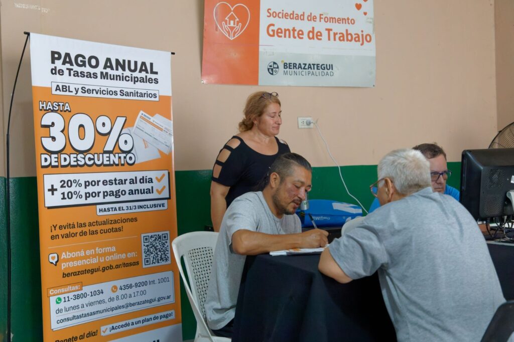 Jornada de regularización de tasas municipales en Berazategui