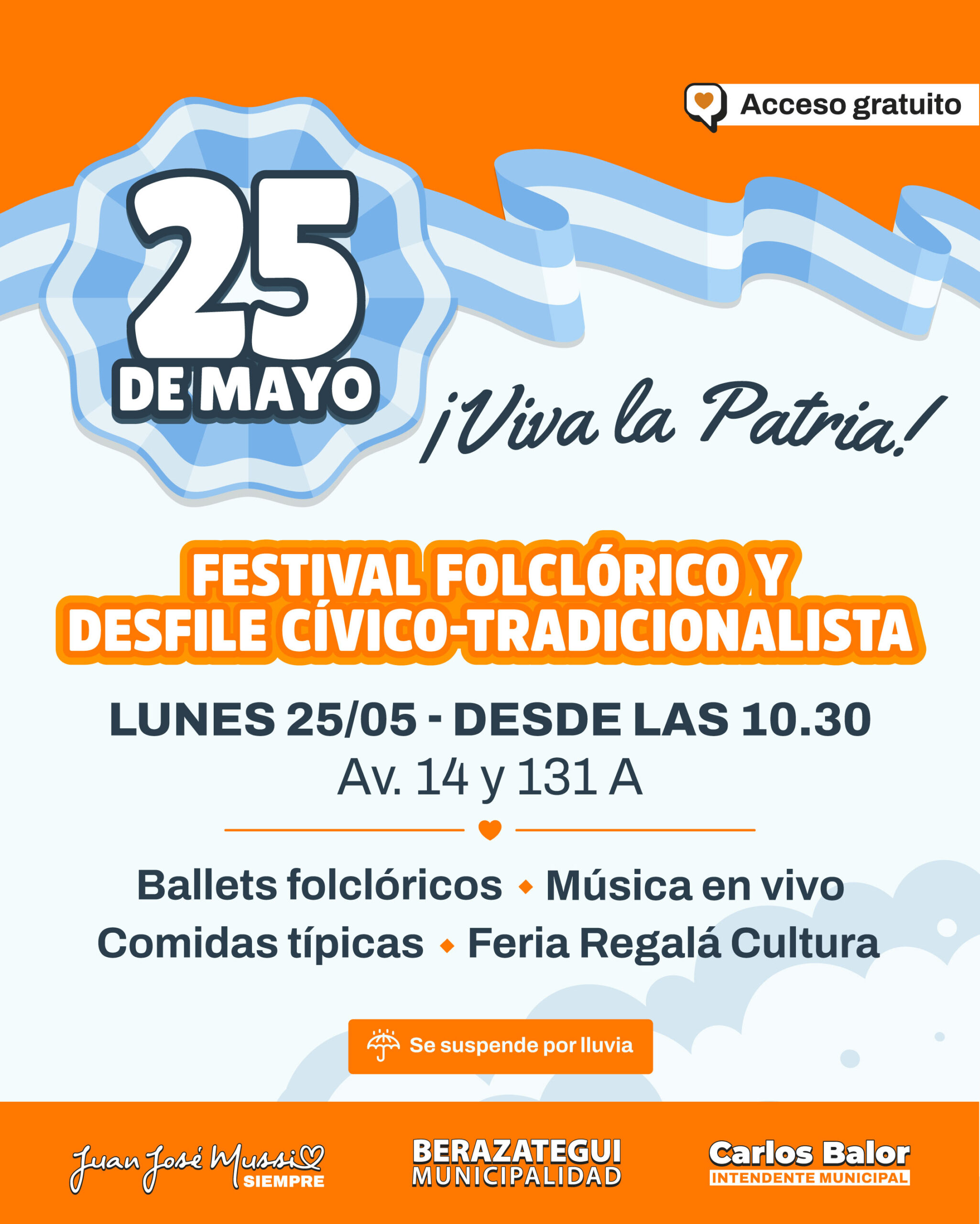 Gran festejo patrio en Berazategui por el 25 de Mayo